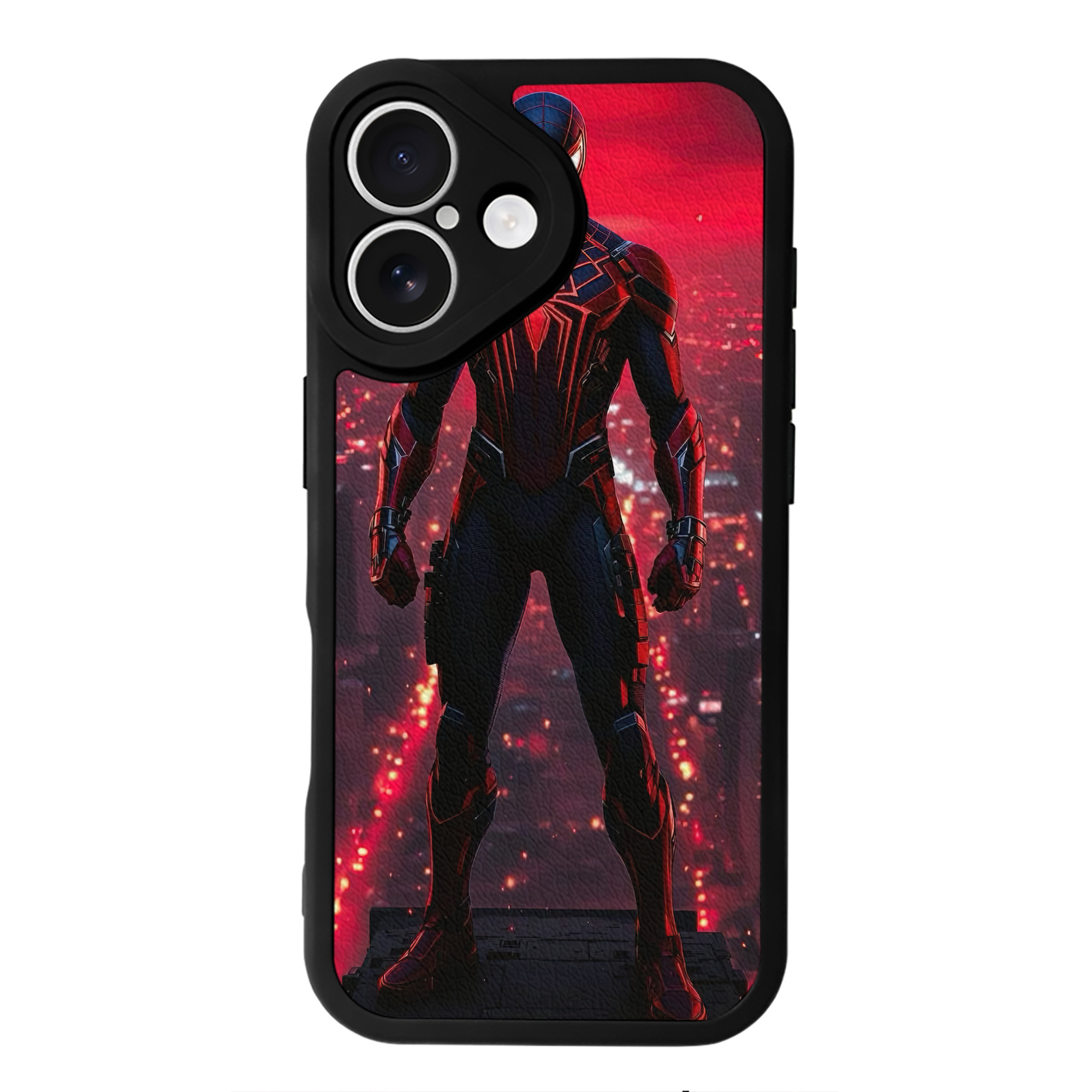 （画像用） Spider Man スパイダーマン 【iPhone 16シリーズ対応】シリコンスマホケース（レザー調） 材質：シリコン
